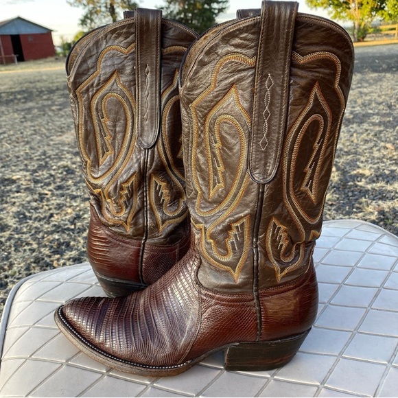 Gorgeous Women’s Chocolate Brown Teju Lizard Dressy Western Boots - 7.5 - Picture 2 of 9